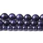 Natural Stone 6mm Bluesand Smooth Round Loose Beads Energy Gemstone DIY for Jewelry Making Bracelet Necklace 1 Strand 15" - color: Bluesand, size: 6mm