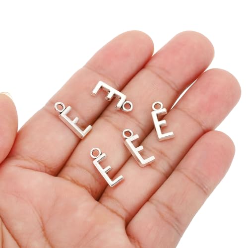 PATIKIL Letter Charm, 50pcs Alphabet Initial Pendant Charm Bulk DIY for Jewelry Making Bracelets Earrings Necklace - style: E