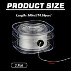 PH PandaHall 350 Yards Elastic String for Bracelets, 2 Rolls 0.6mm Stretchy Bracelet String Flat Beading Thread Seed Bead Thread Cord for Friendship Bracelet Jewelry Making, White - size: 0.6mm