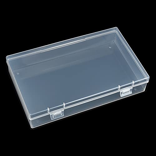 4 Pack Rectangular Clear Plastic Storage Containers Box with Hinged Lid for Beads and Other Small Craft Items (7.87 x 4.72 x 1.38 inch) - size: 7.87 x 4.72 x 1.38 inch