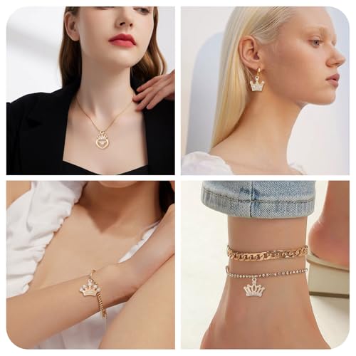 Craftdady Crystal Rhinestone Pendants Butterfly Heart Rhombus Bowknot Earring Charms Alloy Enamel Metal Pendants Light Gold Bracelet Charms for DIY Craft Necklace Jewelry Making - color: Golden 5 Style