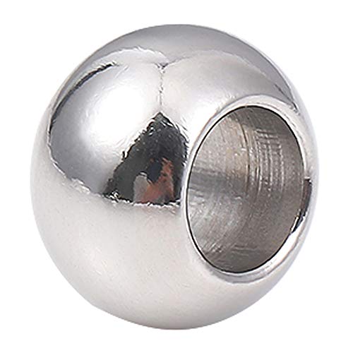 BEADIA Stainless Steel Spacer Beads 12x8mm Round Loose Charm Caps Beads for DIY Jewelry Making 10pcs with 6.5mm Hole - color: 12x8mm 6.5mm