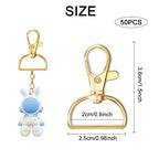 Swivel Snap Hook, 35 PCS Light Gold Lanyard Clips, Metal Lobster Claw Clasps Keychain Hook with 3/4 INCH D Ring for Macrame Keychain Swivel Clips for Making Key Fobs - color: Light Gold