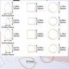 PAGOW 72 pcs Earring Beading Hoop, Hypoallergenic Teardrop Square Round Beading Hoops for Jewelry Making, Earrings Beading Hoop Bulk for DIY Crafts Accessories Supplies (Gold, Silver) - color: 72pcs,teardrop,square,round