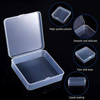 Jetec 6 Pieces Mini Plastic Clear Beads Storage Containers Box for Collecting Small Items, Beads, Jewelry, Business Cards, Game Pieces, Crafts (4.5 x 3.3 x 1.2 Inch) - size: 4.45 x 3.3 x 1.18 Inch