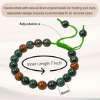 Amazing Gemstone Bloodstone Bracelet for Women Men's Gifts - Protection Healing Crystal Bracelet - 8mm Gemstone Beaded Adjustable Bracelet Pulseras Para Hombres Mujer Stocking Stuffers - color: Bloodstone
