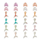 Fashewelry 32pcs Transparent Mermaid Tail Charms Resin Fishtail Pendants with Glitter Powder & AB Color Acrylic Ocean Sea Animal Charms for Necklace Earring Bracelet Hawaii Style Jewelry Making - color: Mixed Color Mermaid Tail