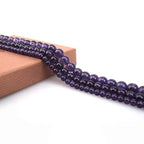 4mm Natural Amethyst Stone Round Loose Stone Beads for Jewelry Making DIY Crafts Design 1 Strand 15" APPR.98-100pcs - color: Amethyst, size: 4mm