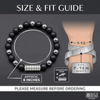 Kartini Studio Matte Black Onyx and Hematite Bracelet, Men's Sterling Silver Beads Bracelet, Quality Bead Jewelry for Man
