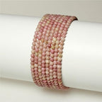 MJDCB 225pcs Natural Small Stone Beads 3mm Rhodonite Round Smooth Loose Gemstone Bead for Jewelry Making Bracelets Earrings Necklaces Accessories - color: Rhodonite