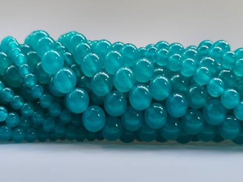 Stone Beads 6mm 140pcs Lake Blue Chalcedony Beads Round Loose Gemstones Beads for Bracelet Necklace Jewelry Making (6mm, 60617 Lake Blue Chalcedony) - color: Lake Blue Chalcedony Beads, size: 6mm