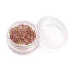Beadia Natural Faceted Cube Stone Charms 4mm 30pcs with Untarnish Metal Accessories Loose Square Beads for DIY Jewelry Making - color: Strawberry Crystal