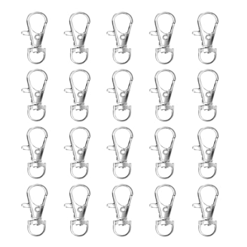 Swivel Snap Hooks Premium Metal Lobster Claw Trigger Clasps for Lanyard Keychain Rings Bag Purse Tag Jewelry Making DIY Crafts - color: 20pcs Length: 1.36inch(34.5mm) Inside width: 0.36inch(9mm) Silver