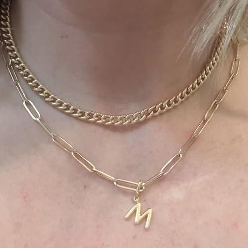 OVRUNS Initial Charm for Women,Letter Bracelet Necklace Charms Alphabet Pendant Charms With Clasp - color: Silver, style: Letter M II
