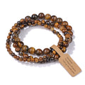 3 PCS Healing Crystal Bracelets for Women 8mm Natural Stone Beaded Stretch Bracelet Amethyst Jewelry Gifts - color: 4,6,8mm Tiger Eye