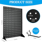 Metal Pegboard Display Stand with 15 Peg Hooks, Tabletop Pegboard Shelf for Craft Shows & Fairs, Retail Stores, Vendors Arts and Crafts Finishing - 17x13 Inch & Black - color: Black