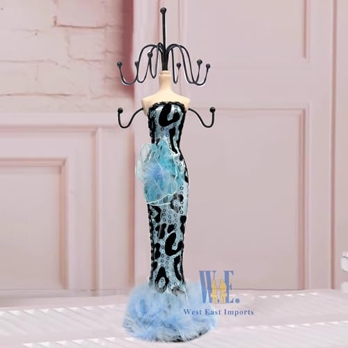 2 PCS Set Jewlery Display Shoe Ring Holder - Mannequin Necklace Display Bracelet Orgaziner (Turquoise) - color: Turquoise