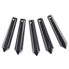 50mm Natural Hematite Hexagonal Wand Jewelry Making Crystal Pointed Chakra Reiki Healing Beads 2mm Hole Drilled(Pack of 5) - color: Hematite