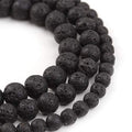 Natural Stone Black Lava Beads - Polished Round Smooth 10mm Loose Gemstone Beads for Jewelry Making - 15 Inch - color: Black Lava, size: 10mm