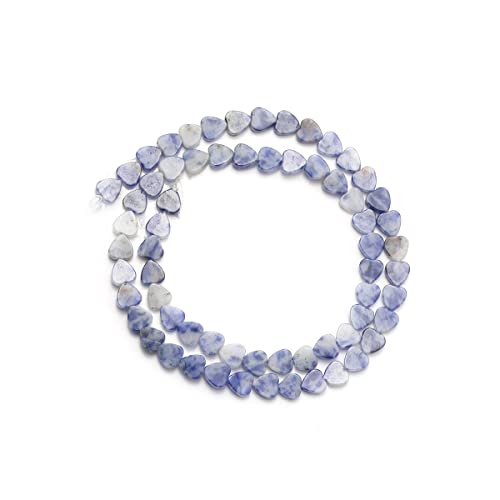 6mm Natural Blue Sodalite Stone Beads Heart Shape Cute Fine Gems Spacer Beads Fit Jewelry Making DIY Exquisite Necklace Bracelet Accessory - color: Blue Sodalite