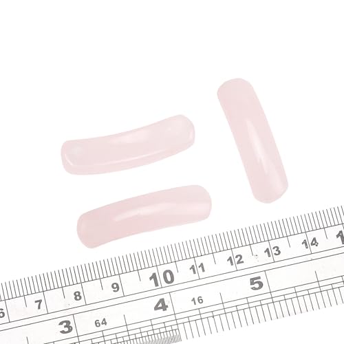 BEADIA Curved Rose Quartz Stone Beads 36x10mm 4pcs for DIY Bracelet Jewelry Making - color: Rose Quartz