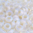 SUNYIK Opalite Large Hole (6mm) Rondelle Loose Charms European Bead fits Bracelet,Jewelry Makings Pack of 20 - color: White-Opalite, size: 14x8mm