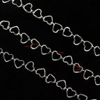 YOUBEIYEE 16.4 Feet Silver Plated Heart Chain Brass Handmade Embossed Link Chains Bulk on Spool with Open Jump Rings Lobster Clasps for Bracelet Necklace Jewelry Making - color: Silver Hollow Heart