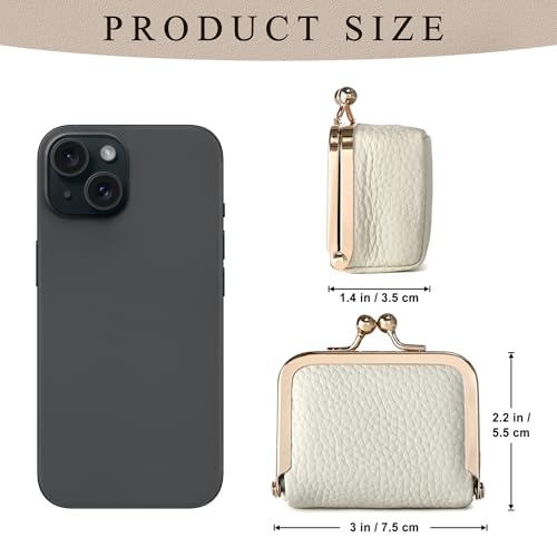 Zivyes Mini Jewelry Box Travel Small Coin Purse Organizer Case Genuine Leather Tiny Size (white 2.9 inches long) - color: White-Standard