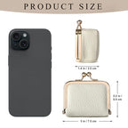 Zivyes Mini Jewelry Box Travel Small Coin Purse Organizer Case Genuine Leather Tiny Size (white 2.9 inches long) - color: White-Standard