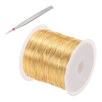 PATIKIL 28 Guage/ 0.3 mm 164 Feet Jewelry Craft Wire, Copper Beading Wire with Plier for Beading Jewelry Making Supplies Earrings Bracelets Accessories Sculpture Gardening, Rose Gold - size: 164 feet x 28 Guage