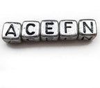 1000pcs Mixed Acrylic Letter/Alphabet “A-Z”Cube Beads for DIY Craft (Silver with Black Letter) - color: Silver with Black Letter