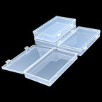 4 Pack Rectangular Clear Plastic Storage Containers Box with Hinged Lid for Beads and Other Small Craft Items (7.87 x 4.72 x 1.38 inch) - size: 7.87 x 4.72 x 1.38 inch