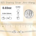 MKCYD 925 Sterling Silver Double Lobster Claw Clasps,Necklace Extender Double Bracelet Clasp and Closures for Jewelry Making (Made in Italy, 9MM) - color: 2Pcs Silver