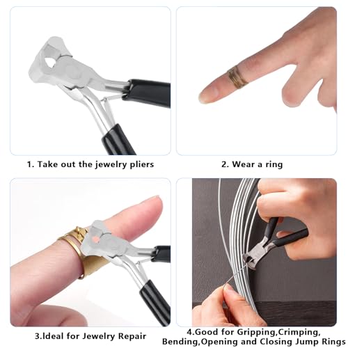 Jewelry Pliers,Nail Puller Tool for Carpenter，End Cutting Pliers，End Nippers for Zipper Install Stops,Jewelry Making Tools for Crafts - color: Black-end Cutting Pliers