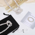 Stone Beads, 60pcs Matte White Quartz, 6mm Round Loose Beads for Jewelry Making, Bracelets, with Bag, String & Card - color: Matte White Quartz, size: 6mm