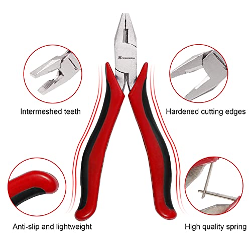 SPEEDWOX Mini Combination Pliers, 4.5 Inches with Box Joint Construction, Jewelry Making Pliers with Spring for Arts & Crafts, Mechanical Work & Small Electronics - style: Lineman Pliers