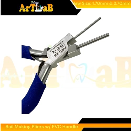 Bail Making Pliers with PVC Grip Handle | for Making S-Hooks, Ear Loops, Jump Loops, Bail, and More - German Stainless Steel ((J4S) 1.70 & 2.70mm Loops) - size: (J4S) 1.70 & 2.70mm Loops