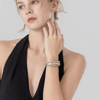 FANCY SHINY Mothers Day Gifts Boho Leather Wrap Bracelet Stackable Infinity Chunky Cuff Bracelets Western Hippie Outfits Jewelry Valentine Gifts for Women - color: Gold/Silver