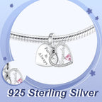 925 Silver Charms Pendants For Pandora Bracelet Golden charms Bead Safety Chain Clip set Heart Flower Animal Beads Family, Mom, Friend, Daughter, Birthday, Jewelry Gift - style: G-Forever Love Grandma Dangle