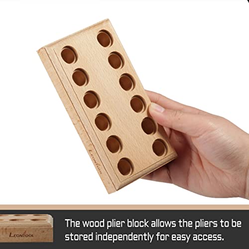 Wooden Plier Organizers 2 Pack Wooden Plier Racks Wood Pliers Block Pliers Holder for Pliers Storage-Rectangular&Hexagon - style: Hexagon & Rectangle