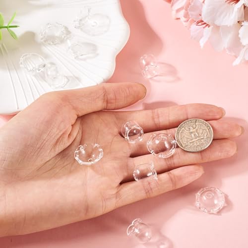 FASHEWELRY 12Pcs Clear Glass Wind Bell Beads Set Crystal Trumpet Flower Beads Caps Transparent Glass Fishing Beads Jellyfish Beads for Wind Chimes Earring Craft Jewelry Making - color: Clear-2 Styles