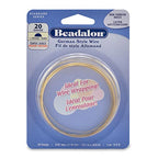 Beadalon German Style Wrapping Wire, Half Round, Tarnish Resistant Brass, 20 Gauge, 3 m / 9.8 ft - color: Gold, size: 20 gauge/.032 In-3 m/9.8 ft
