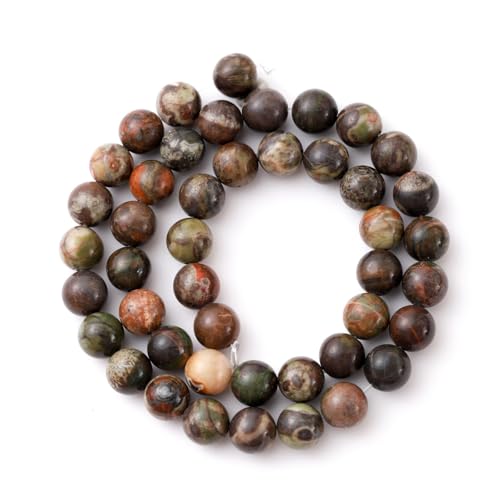 6mm 60pcs DIY Natural Flower Agate Stone Beads Round Healing Crystal Gemstone Loose Beads for Jewelry Making Handmade Bracelet Necklace - color: Flower Agate, size: 6mm