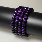 MJDCB Stone Beads 4mm 85pcs Round Purple Tiger's Eye Loose Gemstone Bead Charms for Jewelry Making Bracelet Necklace Earring Pendant - color: Purple Tiger's Eye, size: 4mm