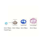 415pcs Rondelle Crystal Glass Beads 2mm 4mm 6mm 8mm Mixed Sizes, Faceted Briolette Spacer Czech Seed Loose Beads for DIY Jewelry Making (Mix 2) - color: Mix 2