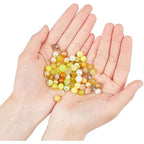 PH PandaHall 720pcs 8mm Yellow Glass Beads 24 Color Bracelet Beads Crystal Bead Baking Painted Glass Loose Bead for Fall Friendship Bracelet Earring Jewelry Making Christmas Tree Ornament - color: Yellow