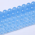 8MM Blue Chalcedony Round Loose Beads Natural Gem Beads Crystal Energy Stone Beads for Jewelry Making DIY Bracelet Necklace - color: Blue Chalcedony, size: 8MM
