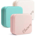 Personalized Travel Jewelry Box,Custom Leather Jewelry Case with Name,Customized Birthday Christmas Valentines Day Gifts for Women Bridesmaid Girls - color: Style 03