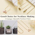 Crisjanggo 10 Pack 20 Inches Gold Adjustable Thin Necklace Chain Bulk for Jewelry Making Gold Plated Stainless Steel Chains with Lobster Clasps for Women - color: Gold Circle