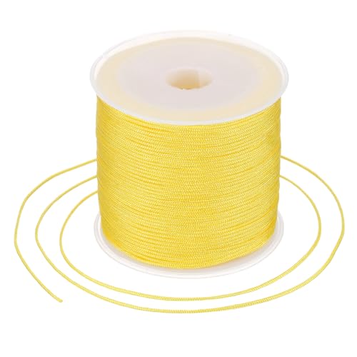 MECCANIXITY 0.8mm Nylon String for Bracelets, 44 Yards Satin Nylon Beading Thread Chinese Knotting Cord for Jewelry Making DIY Craft Beading Friendship Necklace Bracelet(Lemon Yellow) - color: Lemon Yellow, size: 0.8mm